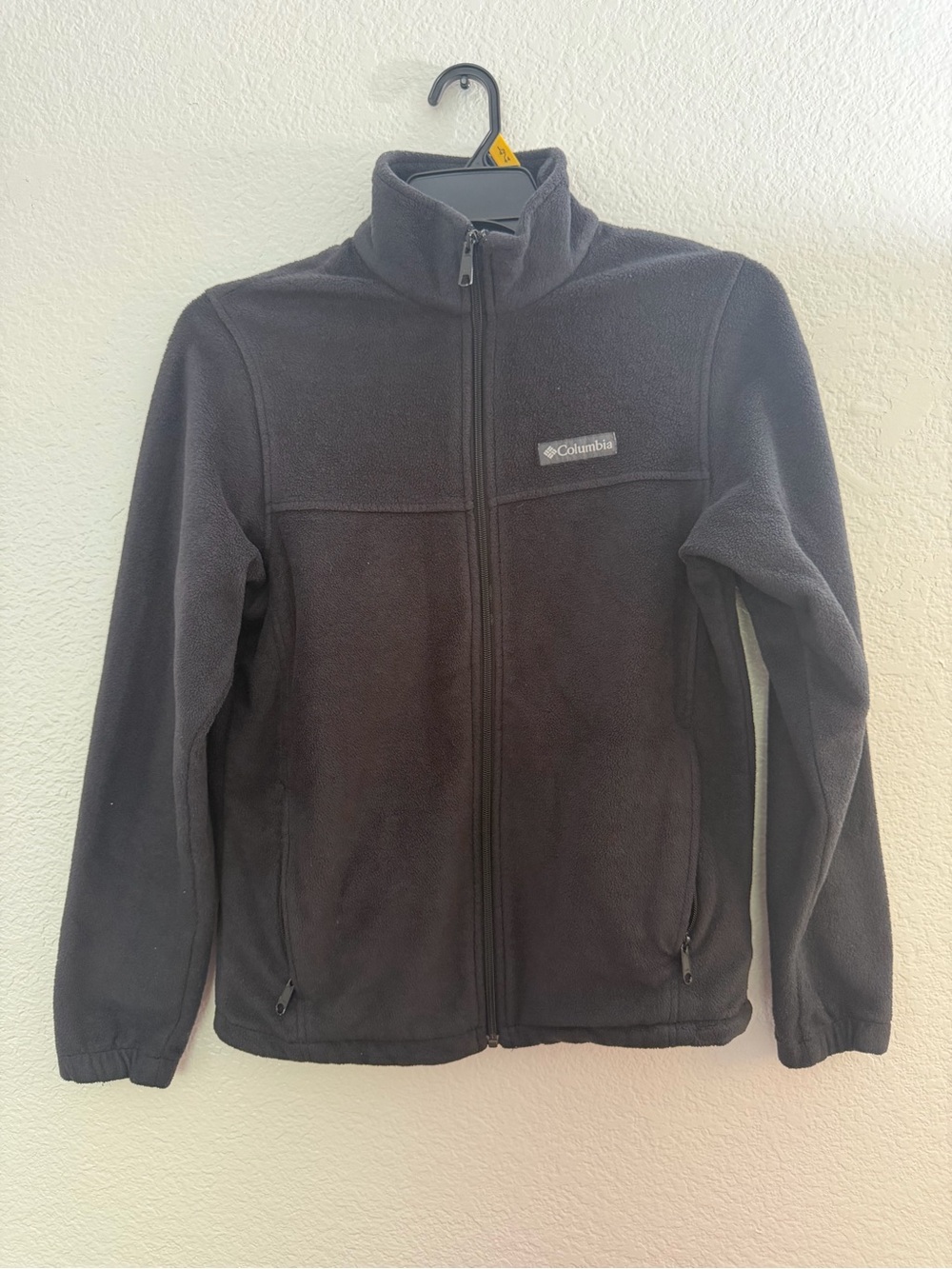 Columbia Fleece Full Zip Jacket Mens Small Black Steens Mountain Coat Logo Patch - Picture 2 of 7